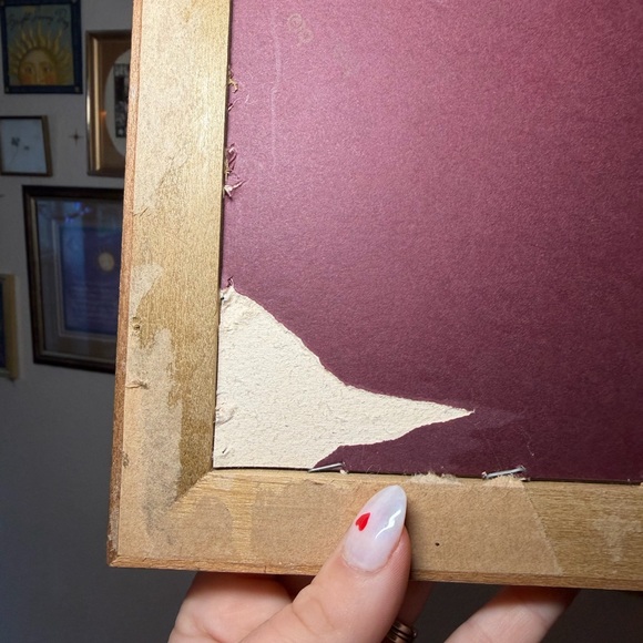 Vintage 90s Celestial Mary Beth Zeitz Gold Framed Sun Picture - Picture 5 of 5